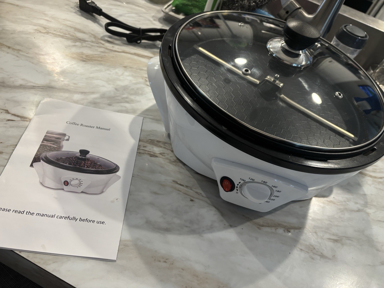 Coffee Roaster Electric Coffee Bean Roaster 0-240℃ Temperature Adjust & Timer