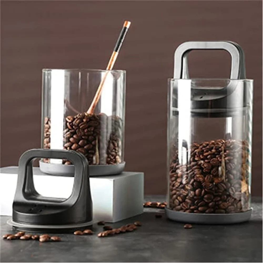 Clear Container Coffee Cans Vented and Vacuum Sealed Beans Fresh Keeping Tank Mo