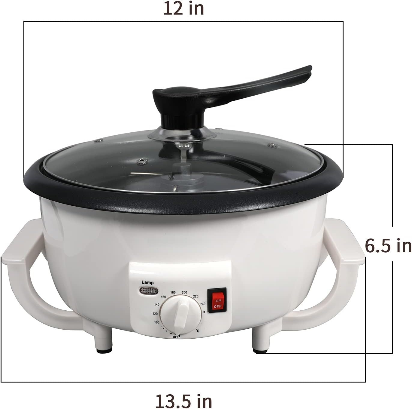 800G Home Coffee Roaster with Timer & Non-Stick, 110V 1200W Power