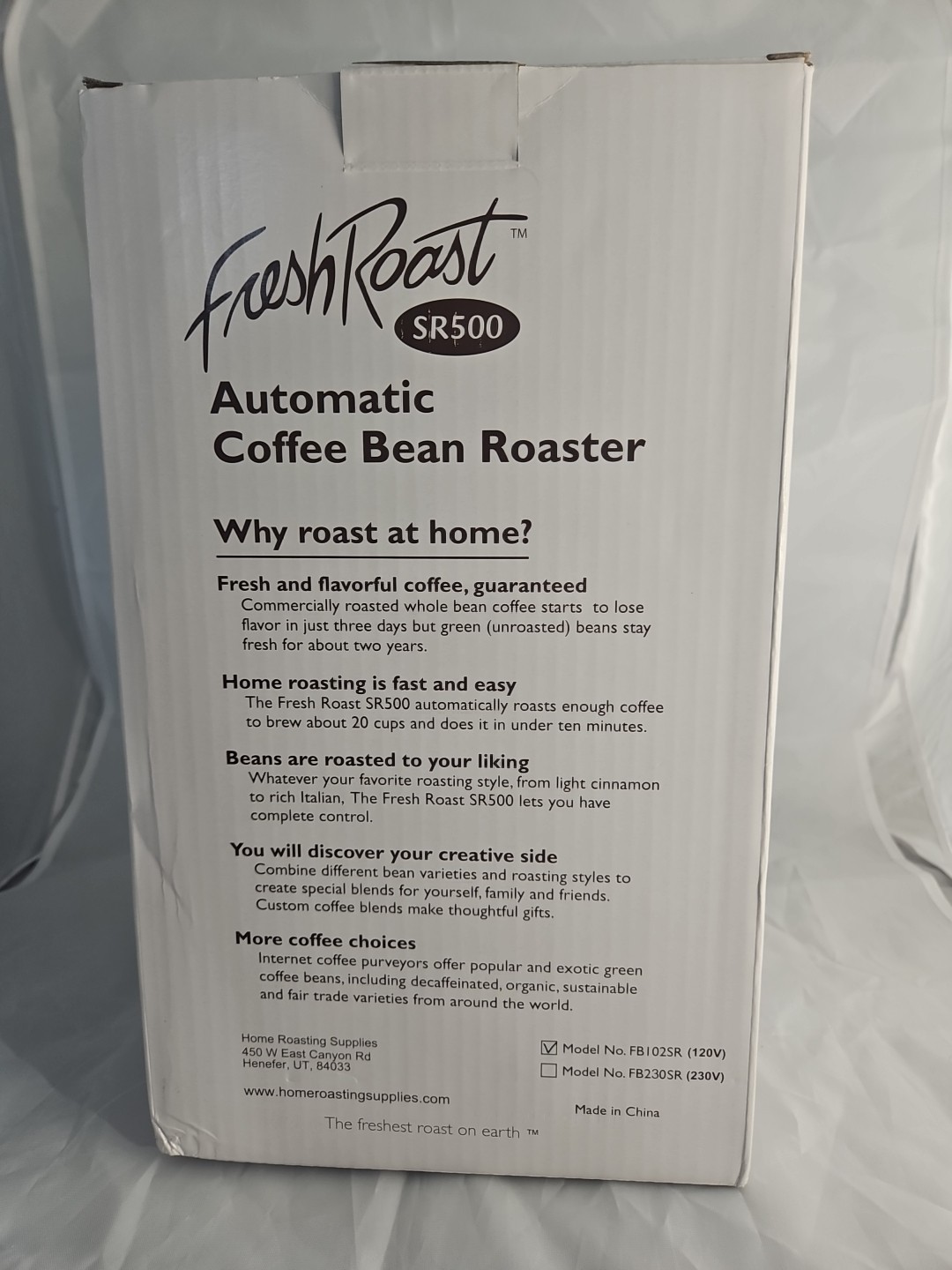 Fresh Roast SR500 Automatic Coffee Bean Roaster – Black
