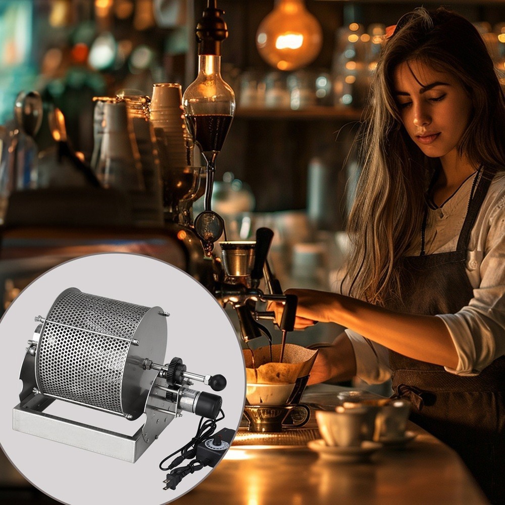 3.8L/1KG Electric Coffee Bean Roaster 360°Rotation Adjustable Speed For Home Use