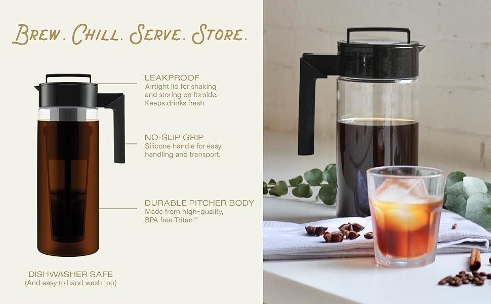 Deluxe Cold Brew Coffee Maker – Tritan Pitcher with