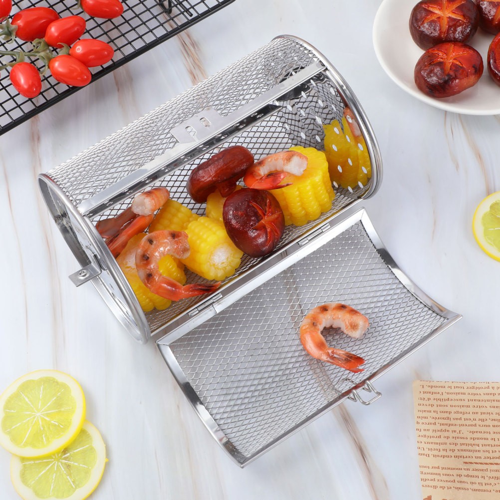 Air Fryer Basket Rotisserie Oven Rotating Universal Cage Compatible