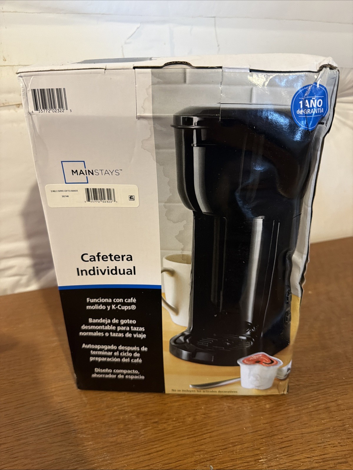 Mainstays Single Serve Dual Brew Coffee, Black, MODEL 202140 Damaged Box