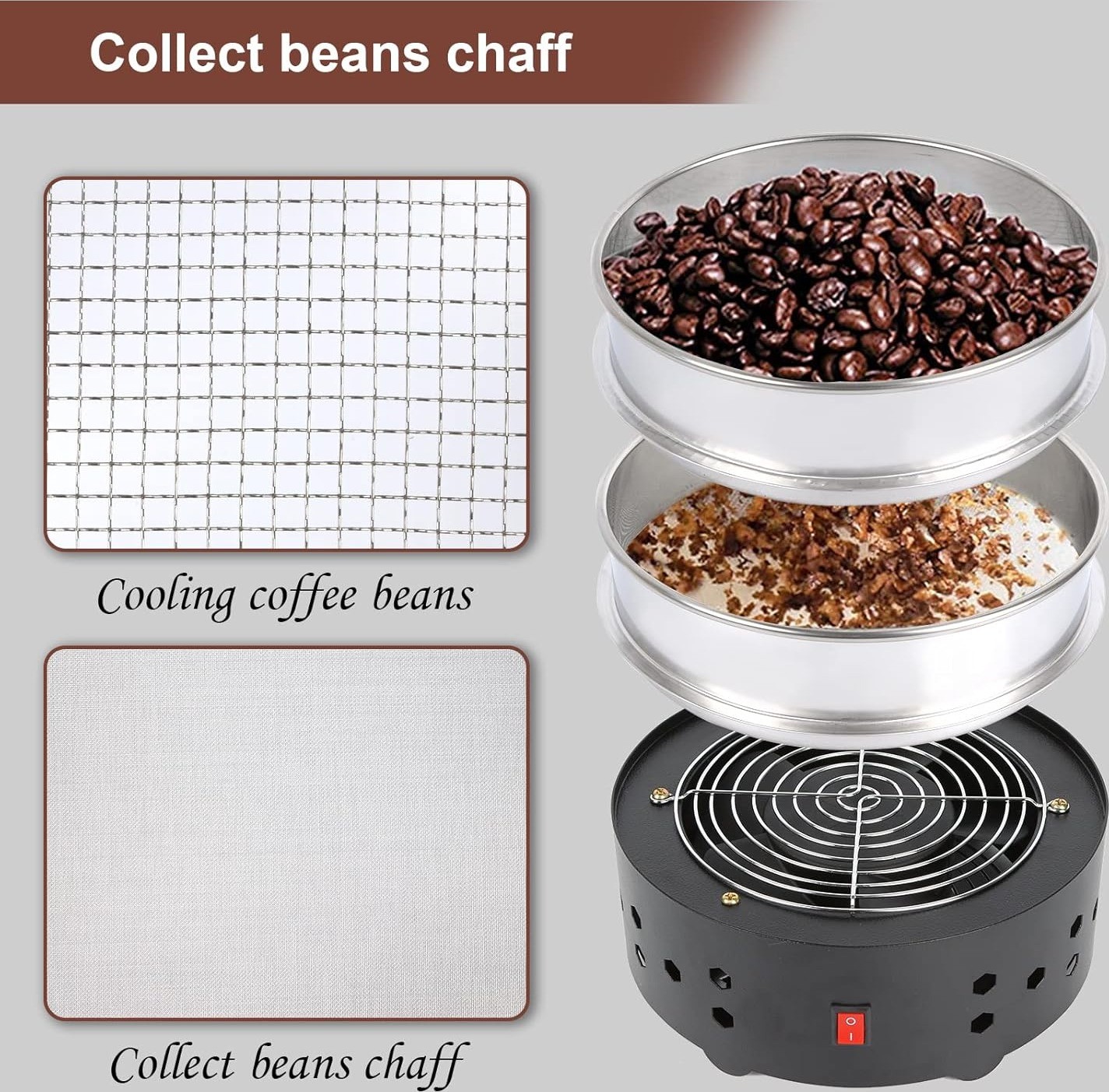 iCosoni Electric Coffee Bean Cooler Roasting Cooling Machine 550G Chaff Tray
