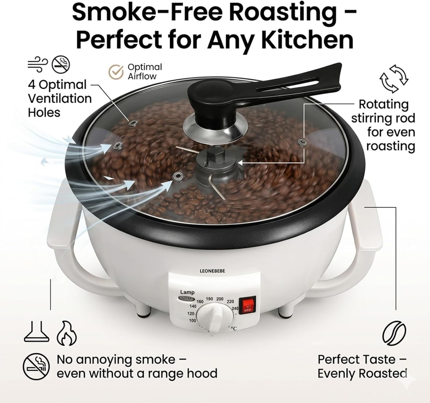 Home Coffee Bean Roaster Machine for Beginner Electric Nut Peanut Cashew