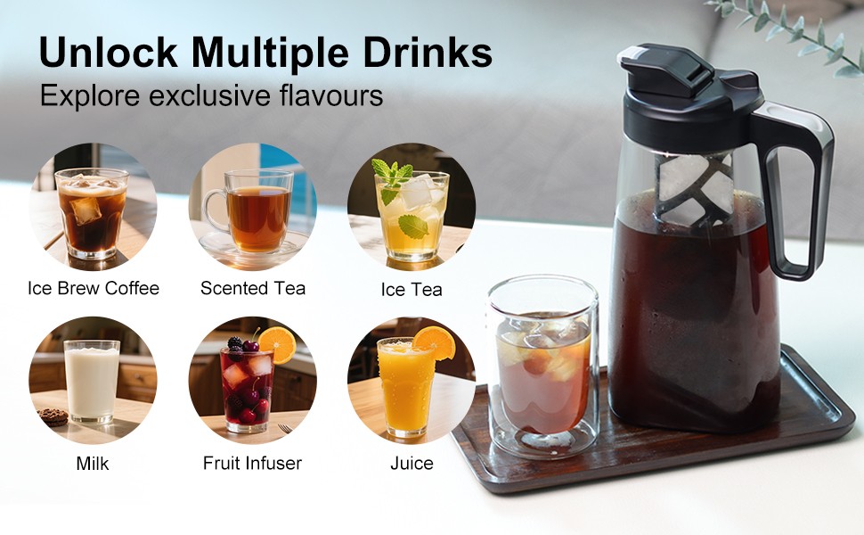 64oz Cold Brew Coffee Maker Reble, Replacement Lar Ice