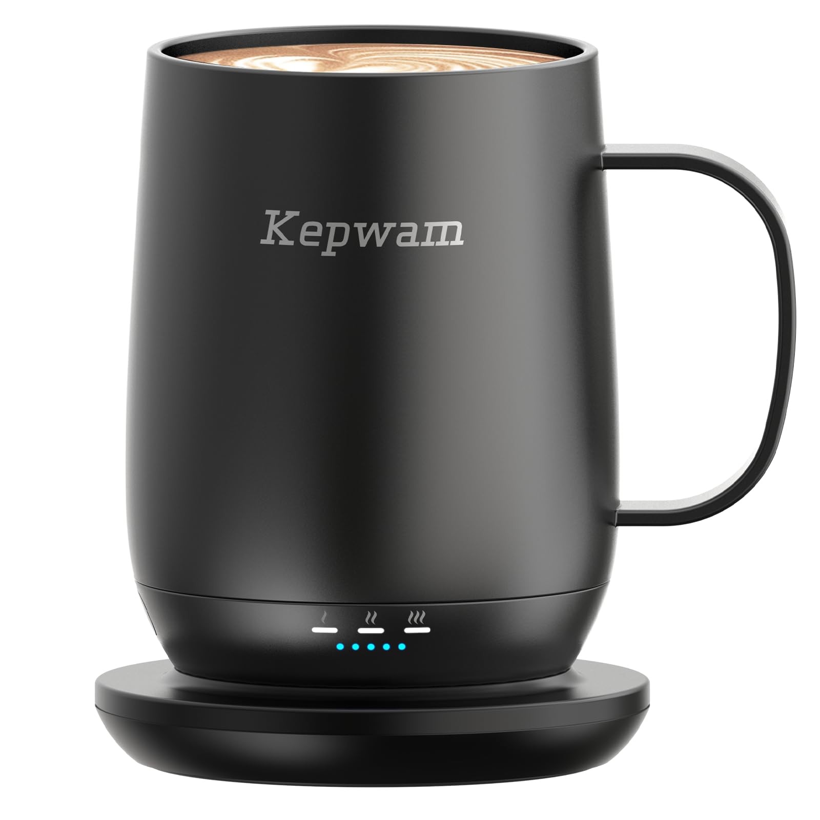 Kepwam Self-Heating Coffee Mug T2, 16oz Electric Heated Hot 16oz, Black