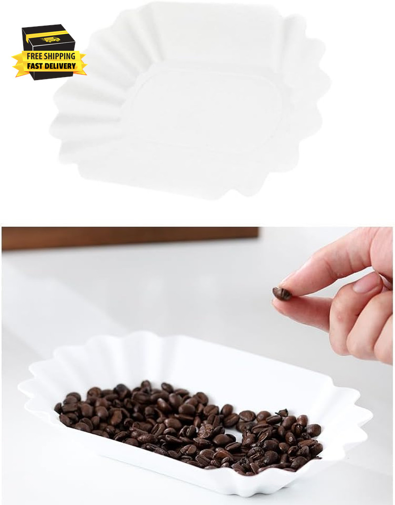 2 Pack Coffee Scale Weight Boats Coffee Bean Weighing Tray Roast Whole Beans Pan