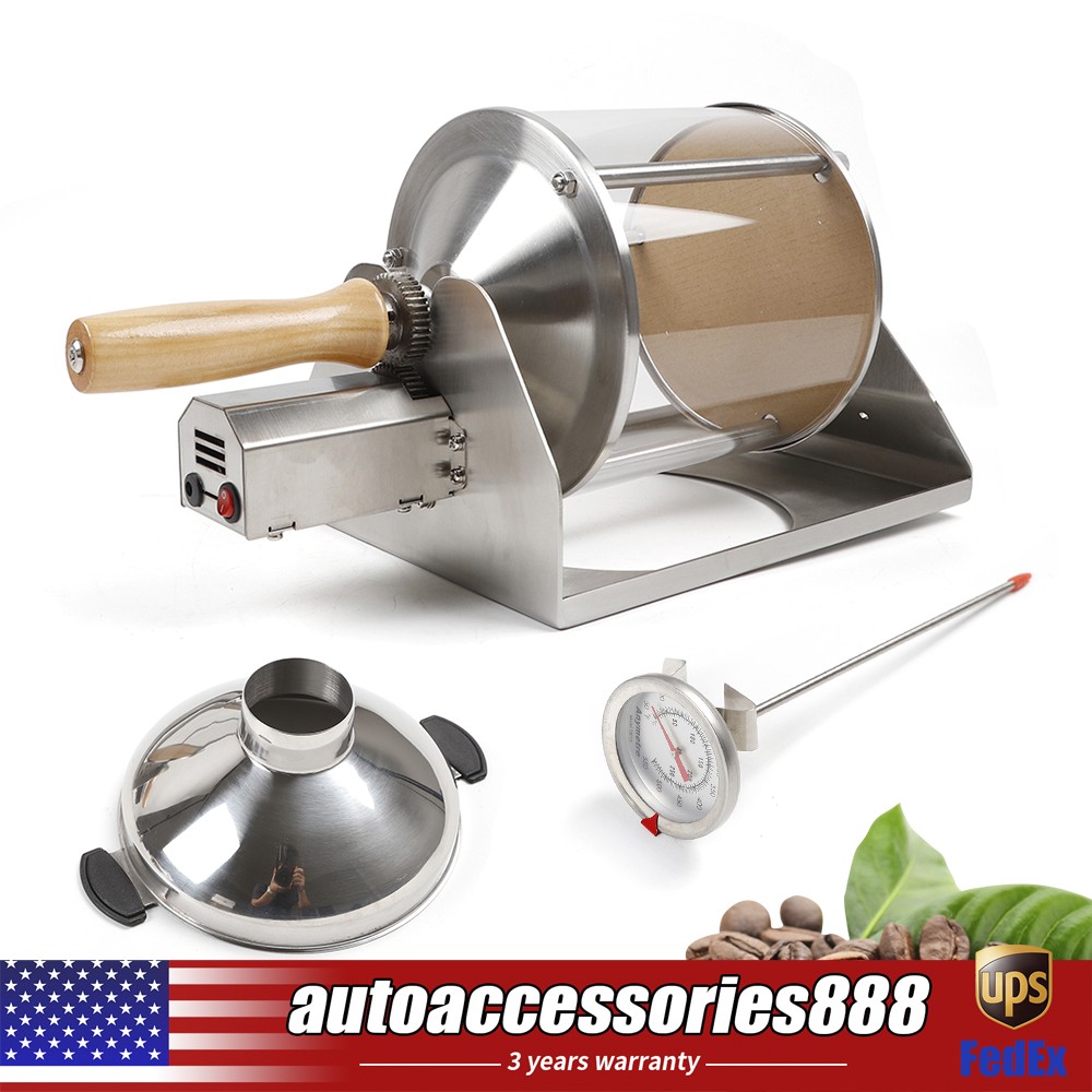Gas Coffee Bean Roaster 400g Stovetop Drum 110V US Plug Home Roasting