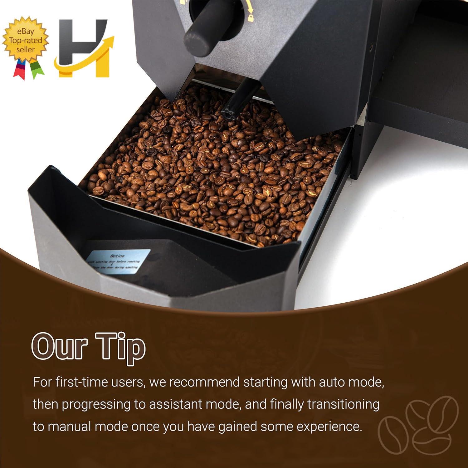 1Pound Electric Coffee Roaster for Home Use Automatic Roasting & Easy Operation