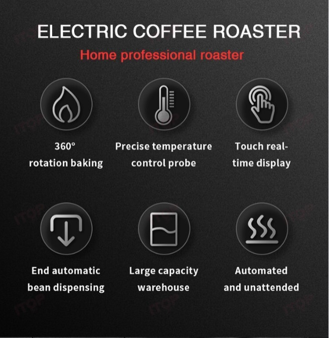 Small 1500g Baking Capacity Silent Motor Coffee Roaster 110V/220V Commercial