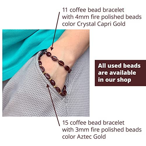 Czech Republic 0.43 Inch Glass Coffee Bean Beads – 50 pcs Natural Brown