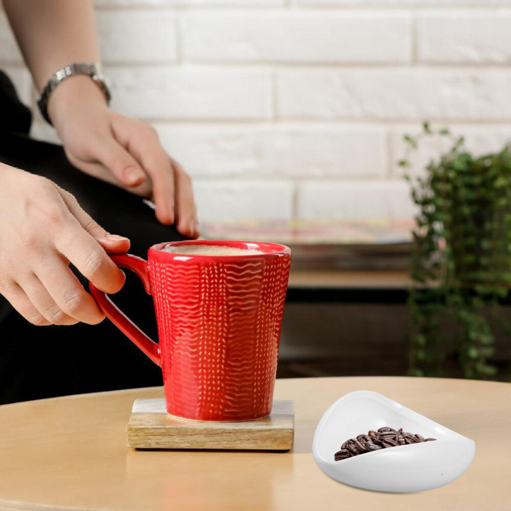 1PC Coffee Bean Dosing Cup Ceramic Dosing Vessel Tray Coffee Bean Plate Dish