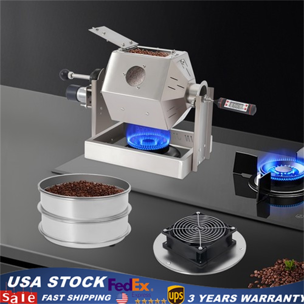 3.8L/3.45Qt Coffee Bean Roaster Commercial Coffee Bean Roaster Machine Drum Type