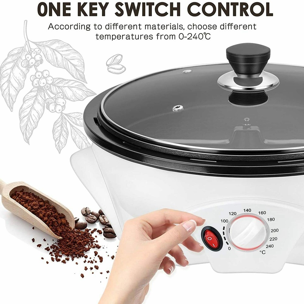 110V Coffee Roaster Machine for Home Use Electric Coffee Bean Roaster Non-Stick