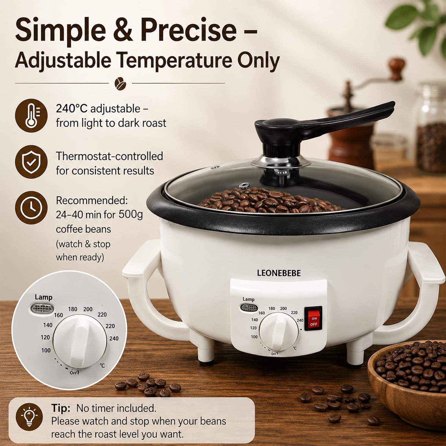 Home Coffee Bean Roaster Machine for Beginner Electric Nut Peanut Cashew