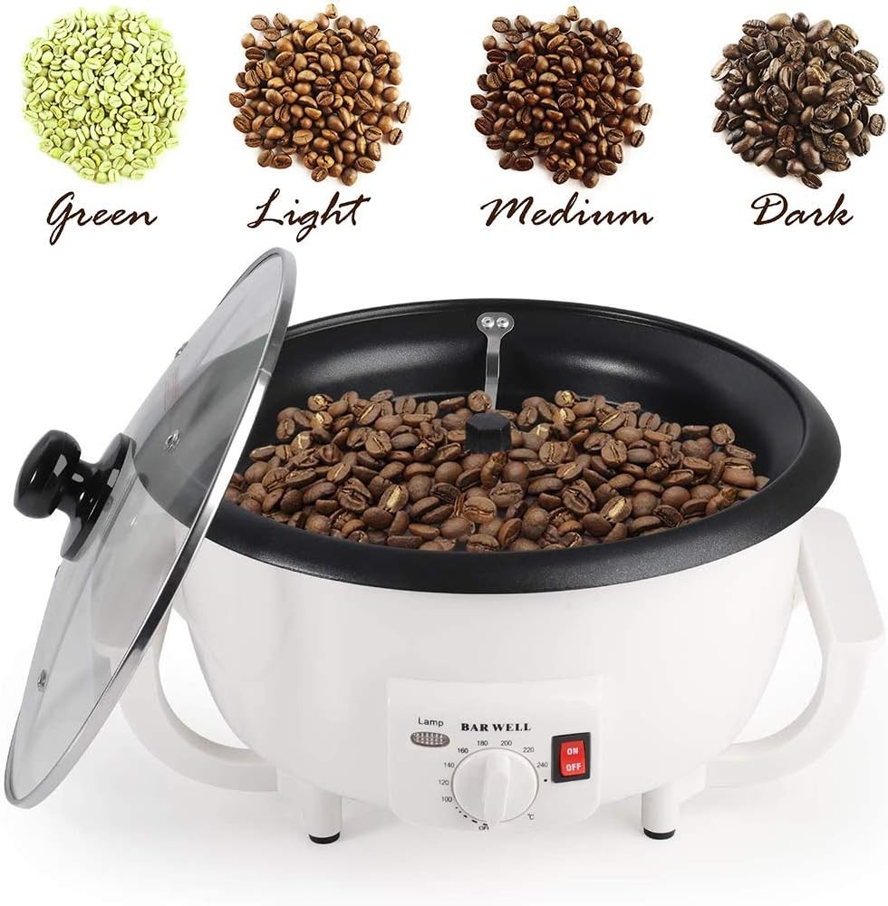 Home Coffee Roaster 750g, Adjustable 0-240°C, Smokefree, Easy Cleanup