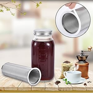 Cold Brew Coffee Maker for 2Quart/64ounce Wide Mouth Mason Jar-Iced