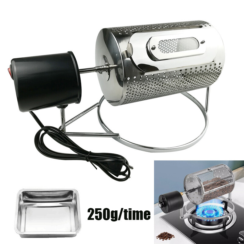 Electric Coffee Bean Roaster Stainless Steel Peanuts Pine Nuts Baking Machine