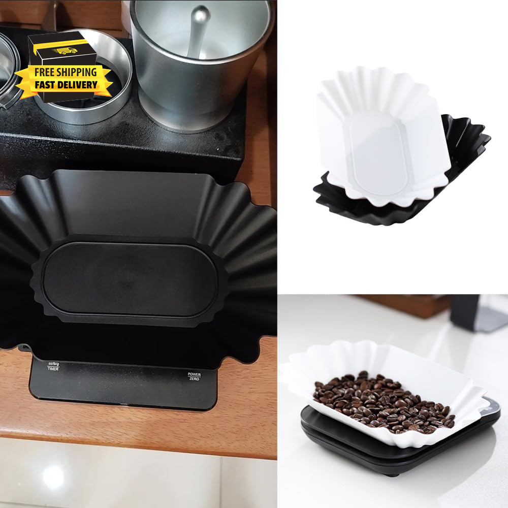 2 Pack Coffee Scale Weight Boats Coffee Bean Weighing Tray Roast Whole Beans Pan