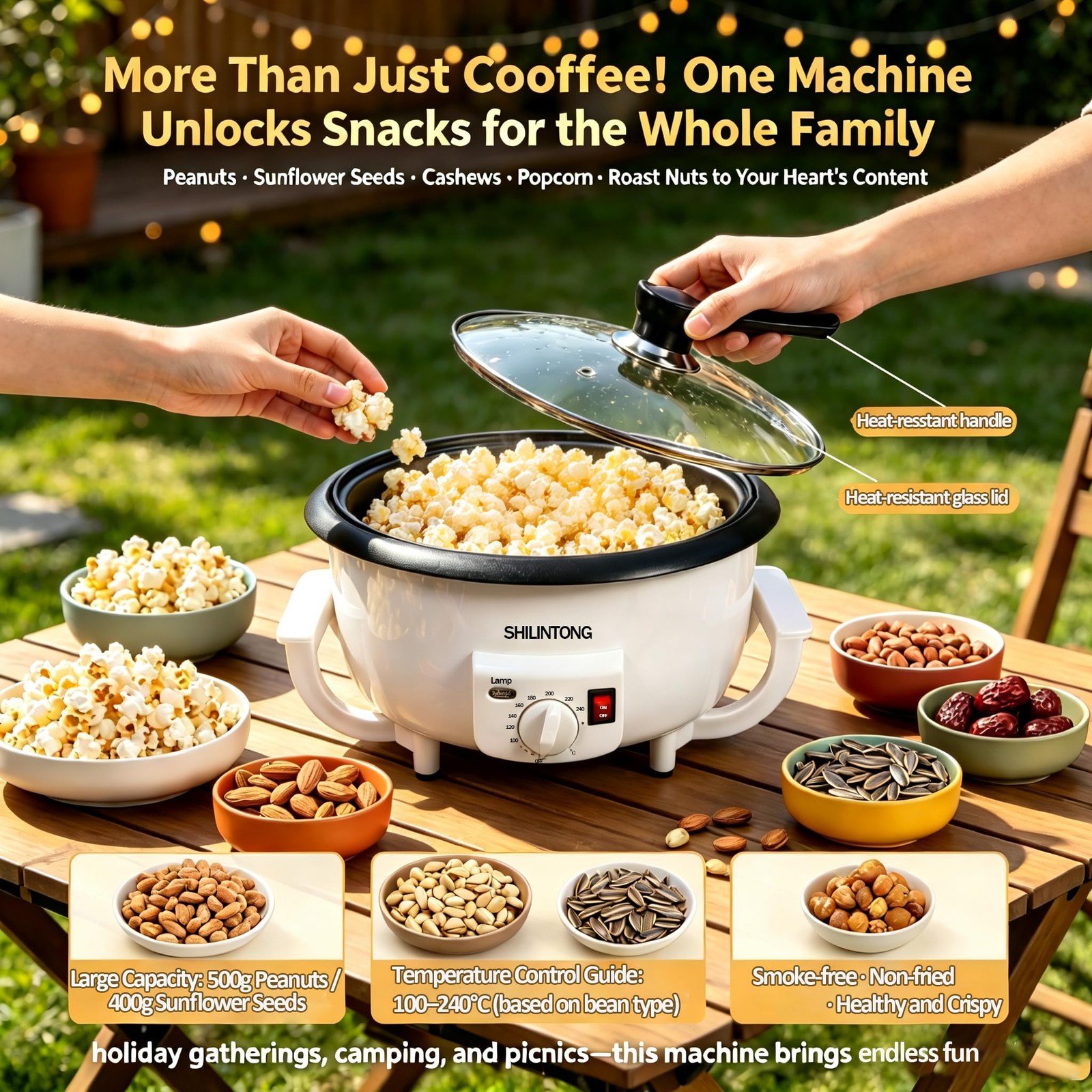 Coffee Roaster Machine for Home Use, 110V 1200W No Timer, 750g Large Capacity…