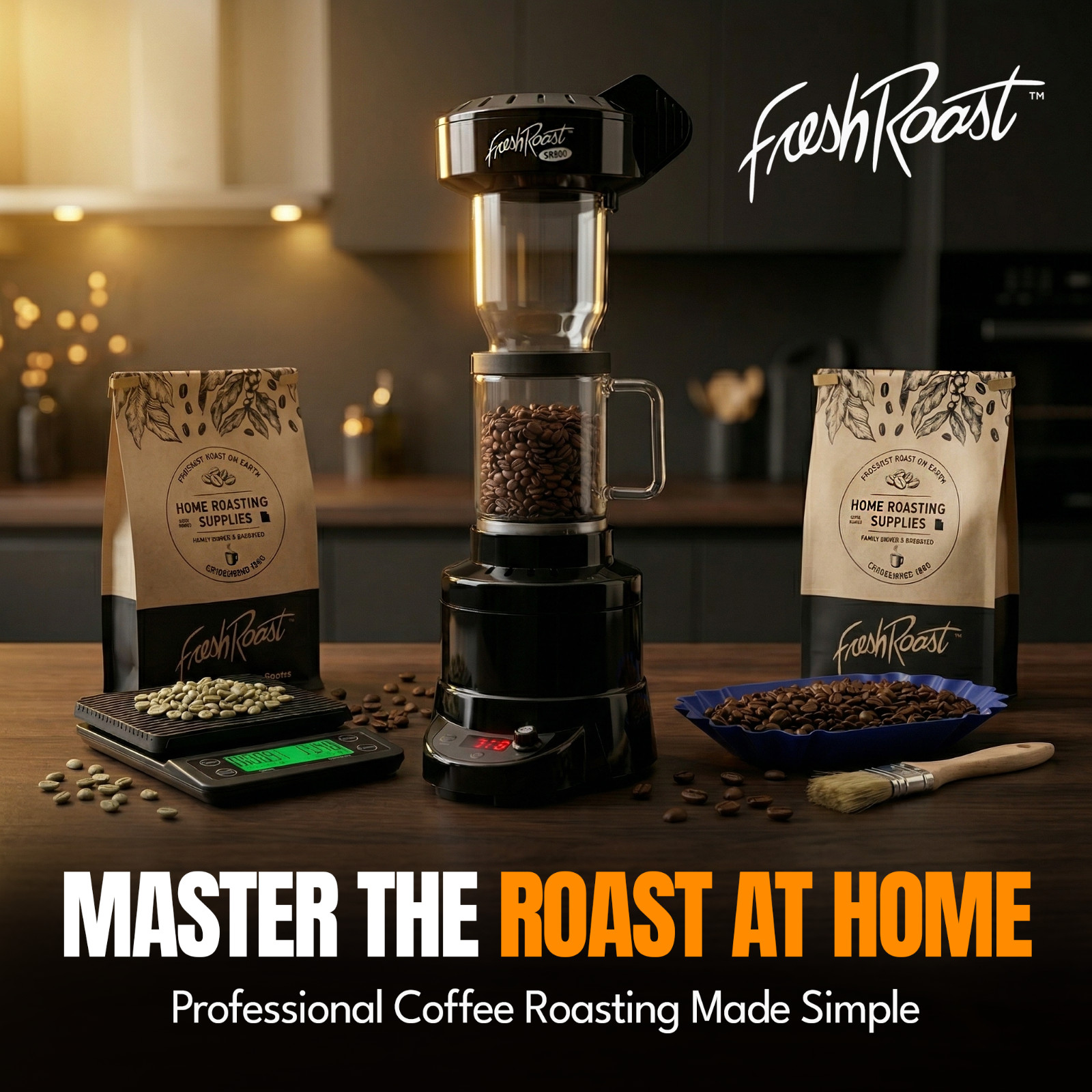 Fresh Roast SR800 Bundle with Extension Tube, Digital Scale, and Bean Pack