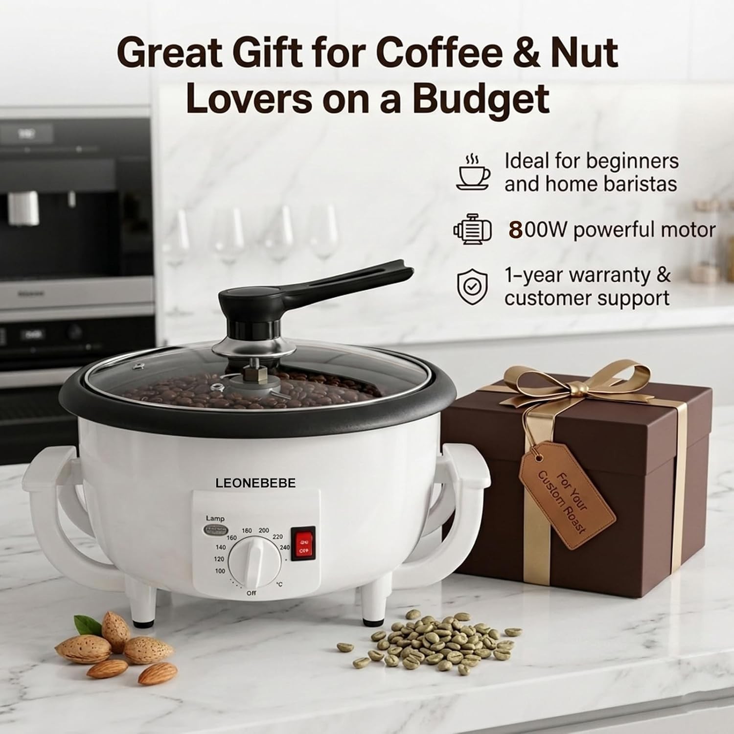 Home Coffee Bean Roaster Machine for Beginner Electric Nut Peanut Cashew