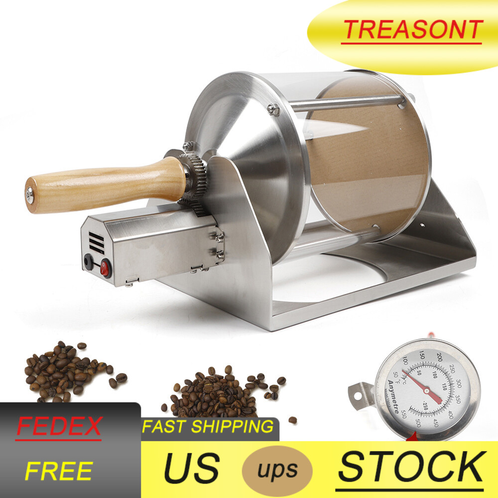 Electrical Coffee Bean Roaster Roasting Machine Wooden handle Home Coffee Shop