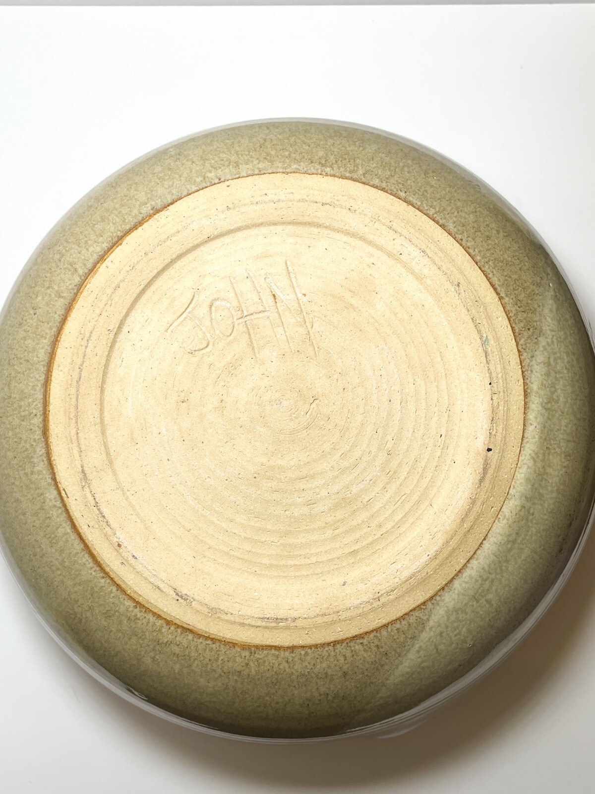 Handmade Studio Pottery Roaster Tan White Neutral