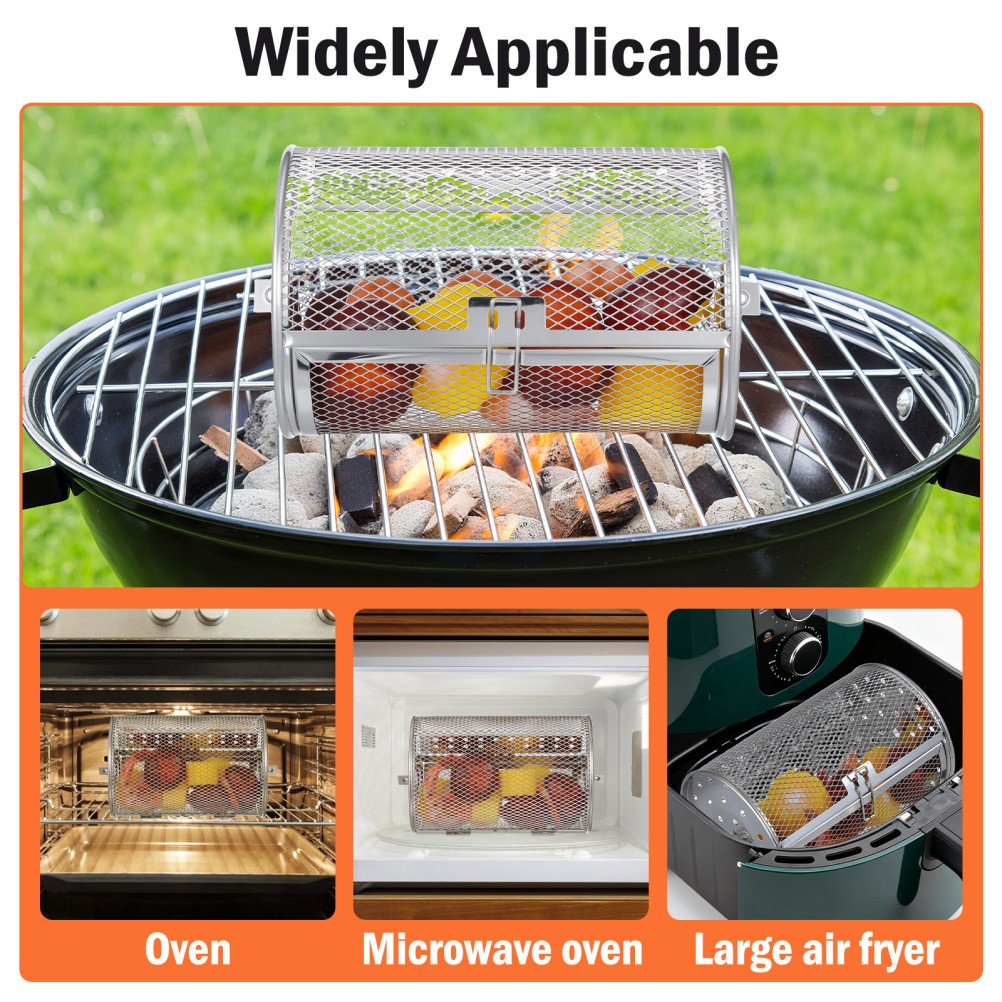 Electric Grill Rotisserie Oven Air Fry Basket Fryer Rotating Accessories Drum