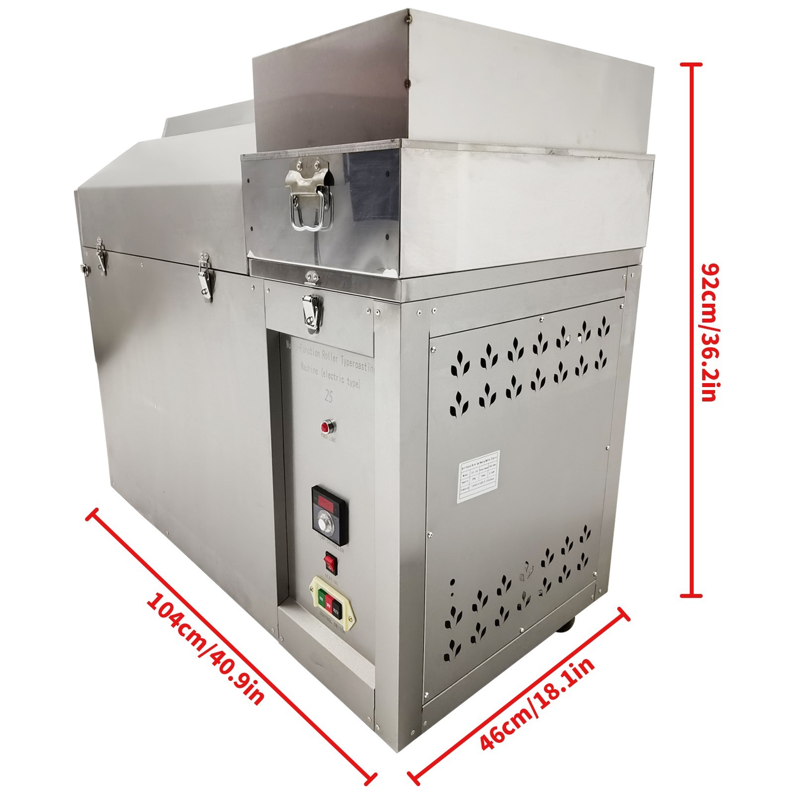 Multi-Purpose ElectricNut&Coffee Roaster 27.6Lb220V 6kW Commercial Bean Roasting
