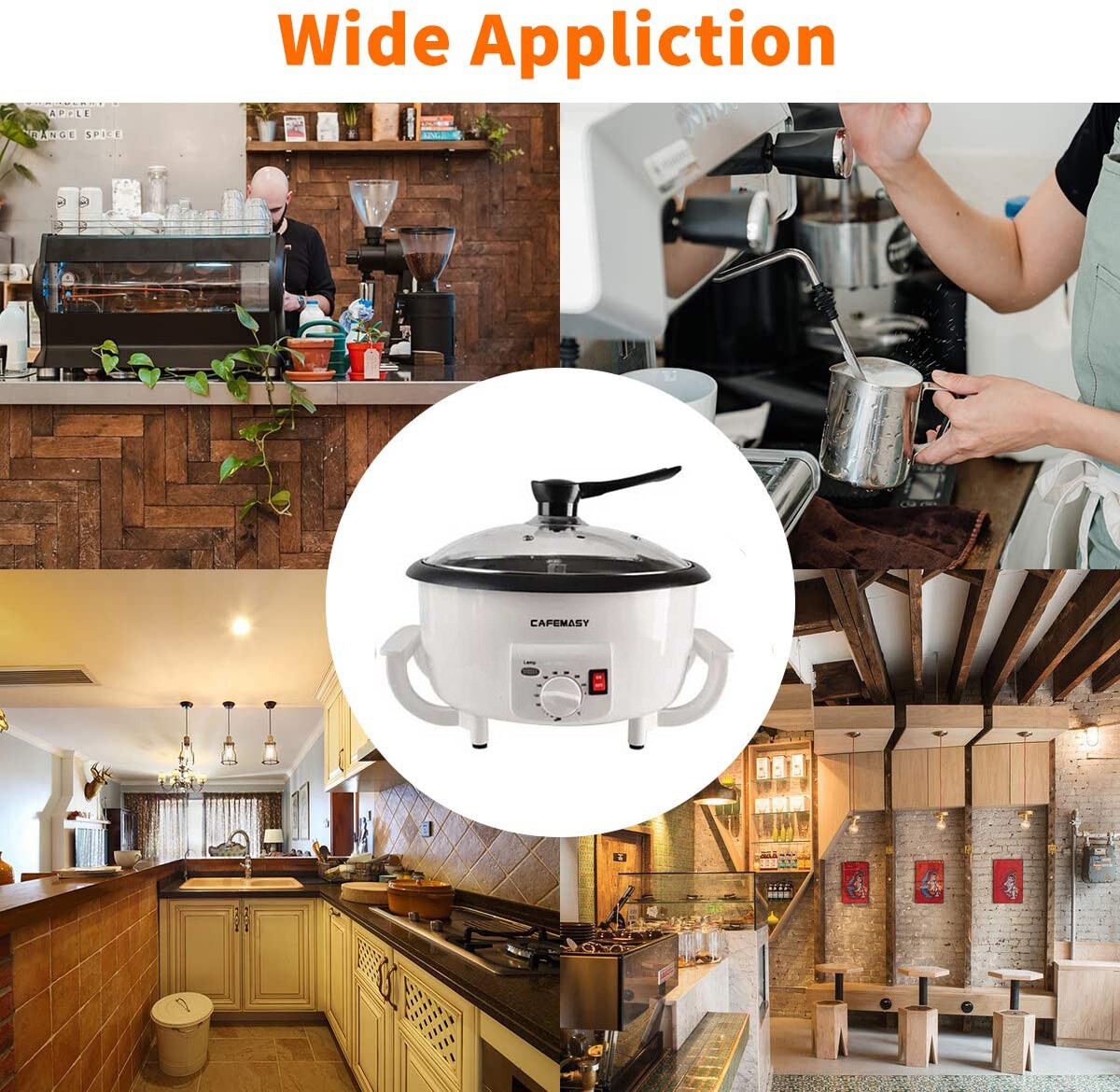 1200W Home Electric Coffee Bean Roaster with Constant Temperature Heating US