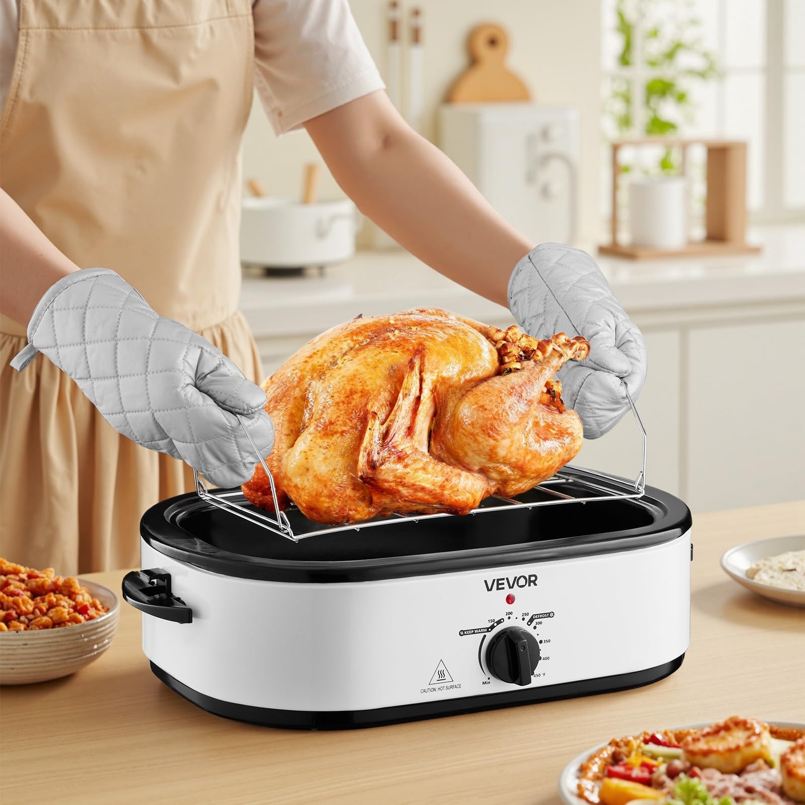 Vevor Roaster Oven 18Qt Electric Roaster Oven 150-450 Adjustable Temperature