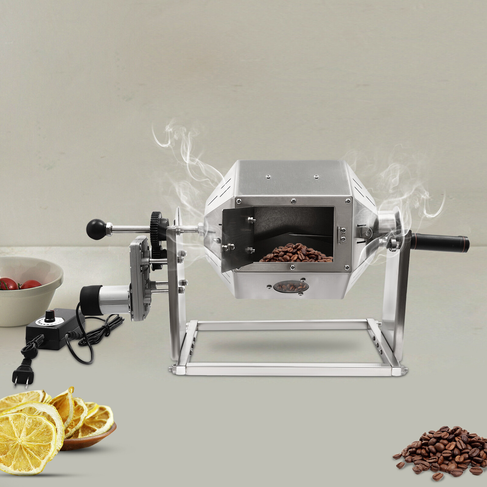 3.8L/3.45Qt Coffee Bean Roaster Commercial Coffee Bean Roaster Machine Drum Type