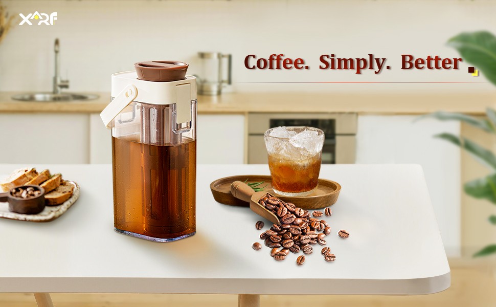 Cold Brew Coffee Maker, 1L/35oz Portable & Durable Iced Tea and Coffee