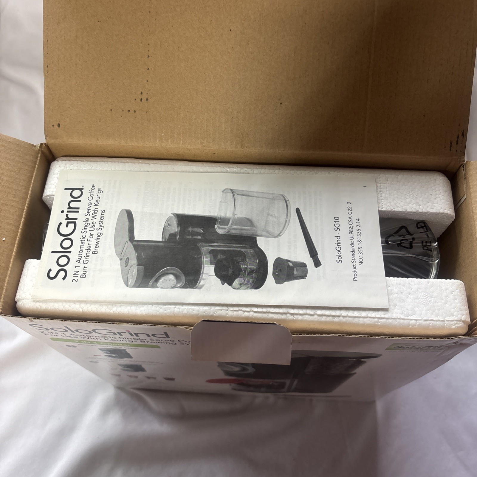 New! Solofill SoloGrind 2-in-1 Automatic Single Serve Coffee Burr Grinder Keurig