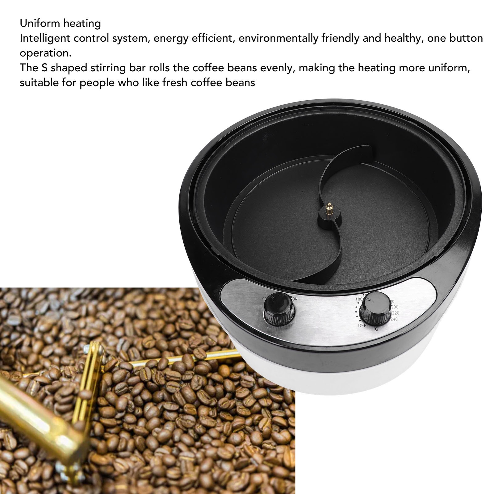 Coffee Roaster Machine Large Capacity 0‑240℃ Adjustment Efficient Roasting NTDN