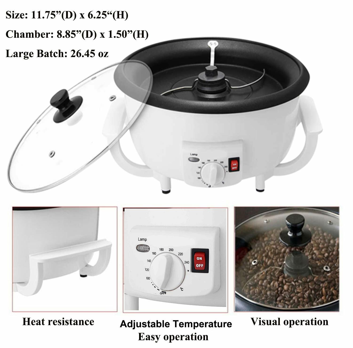 500g Coffee Bean Roaster Machine For Nut Peanut Roaster 110V 800W