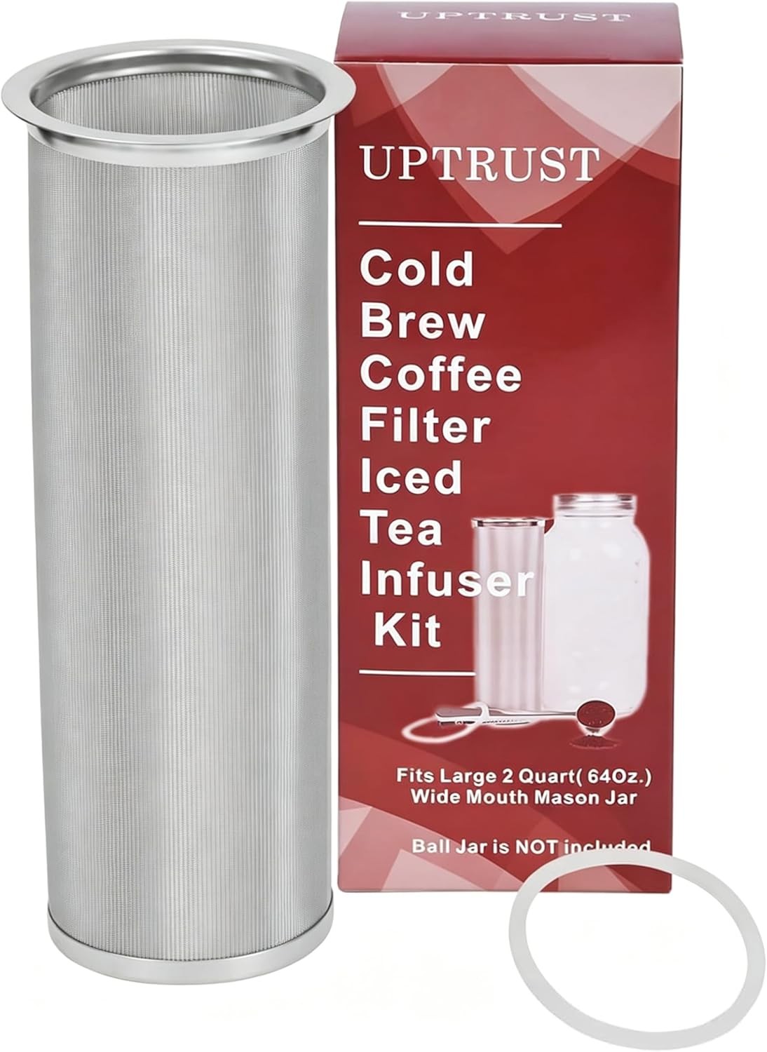 Cold Brew Coffee Maker for 2Quart/64ounce Wide Mouth Mason Jar-Iced