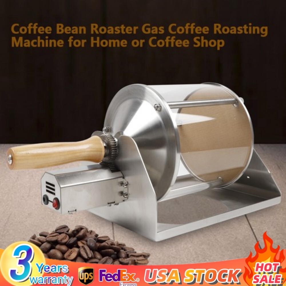 Gas Coffee Bean Roaster Home Cafe Coffee Roasting Machine12V 24W Capacity 400g