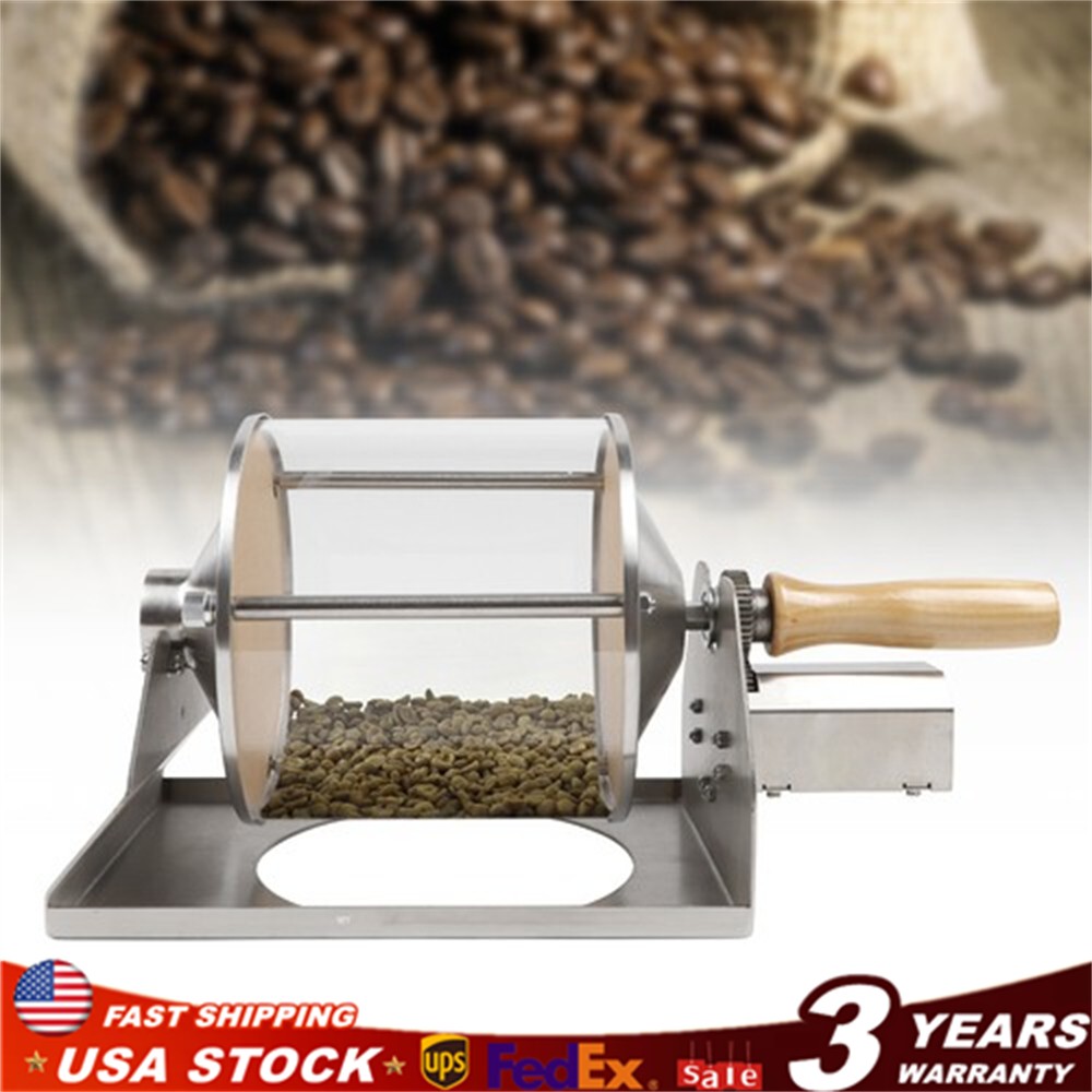 Gas Coffee Bean Roaster 400g Stovetop Drum 110V US Plug Home Roasting