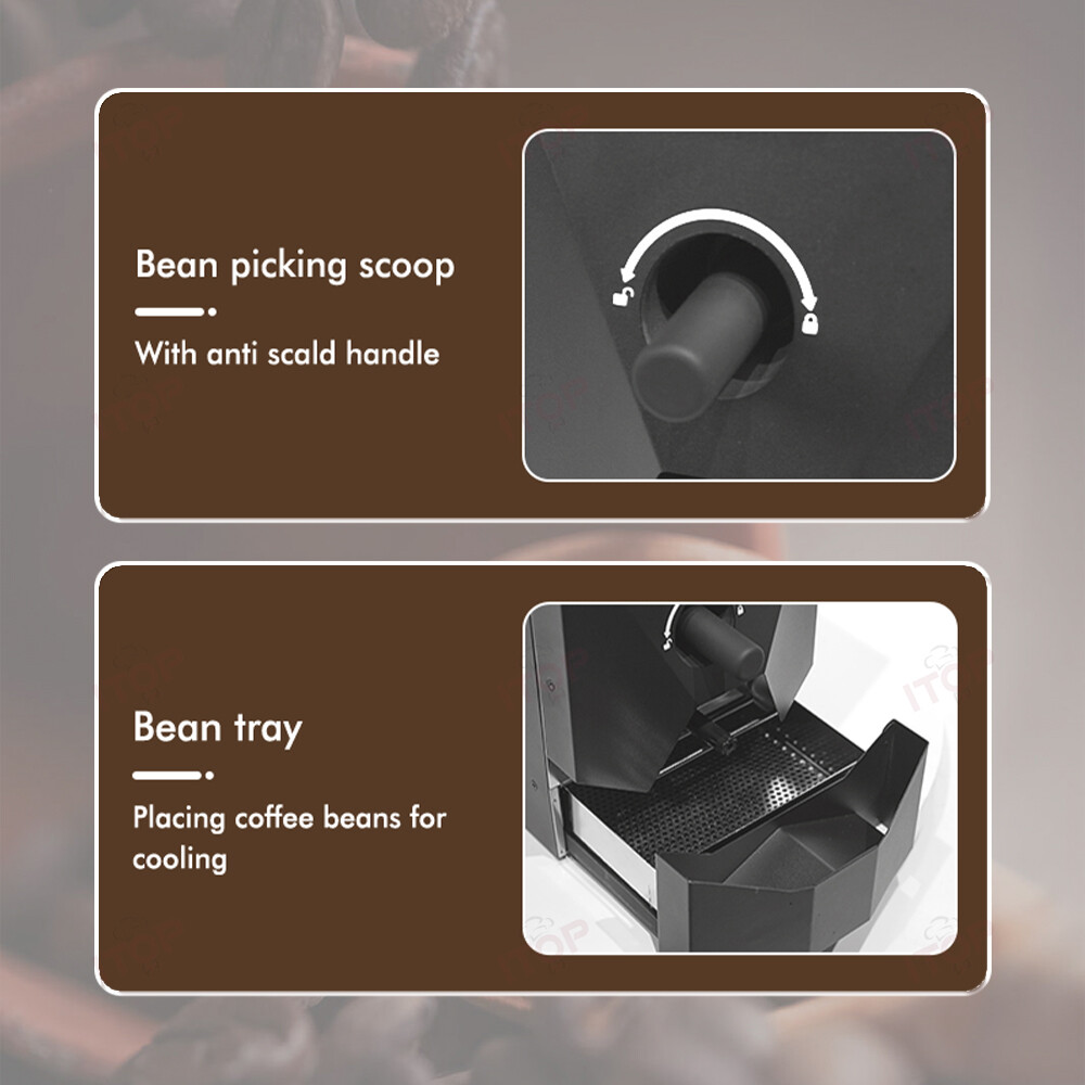 1000W Coffee Bean Roaster Commercial Automatic Roaster with Baking Curve Options
