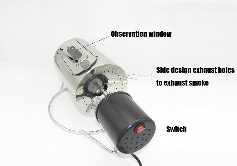 110V 220V Home Kitchen 250G Electric Coffee Bean Roaster Machine Stainless Steel