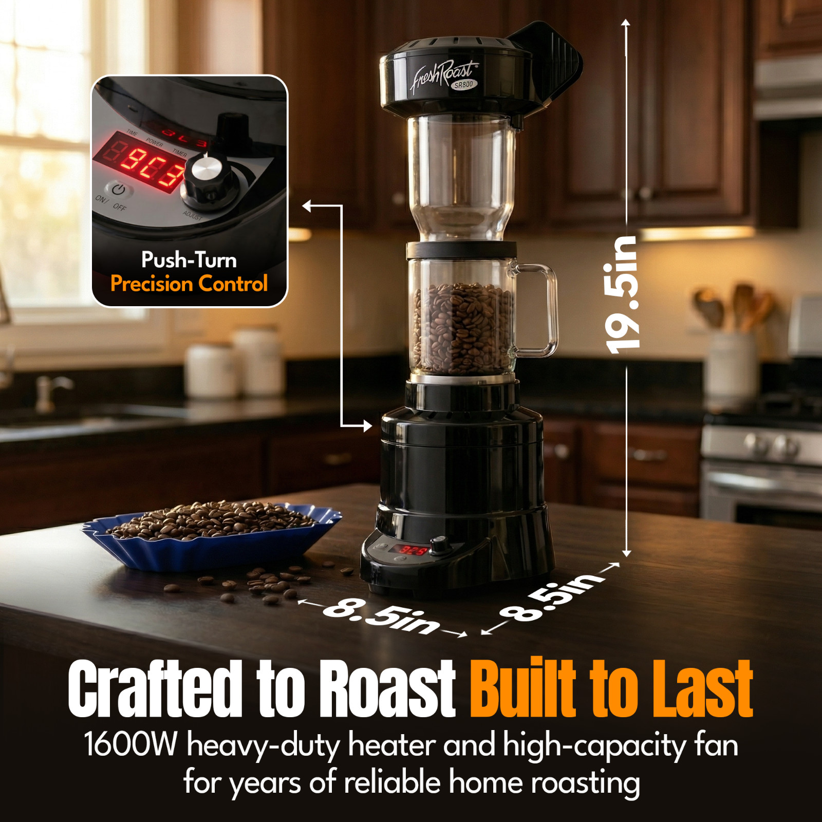 Fresh Roast SR800 Bundle with Extension Tube, Digital Scale, and Bean Pack