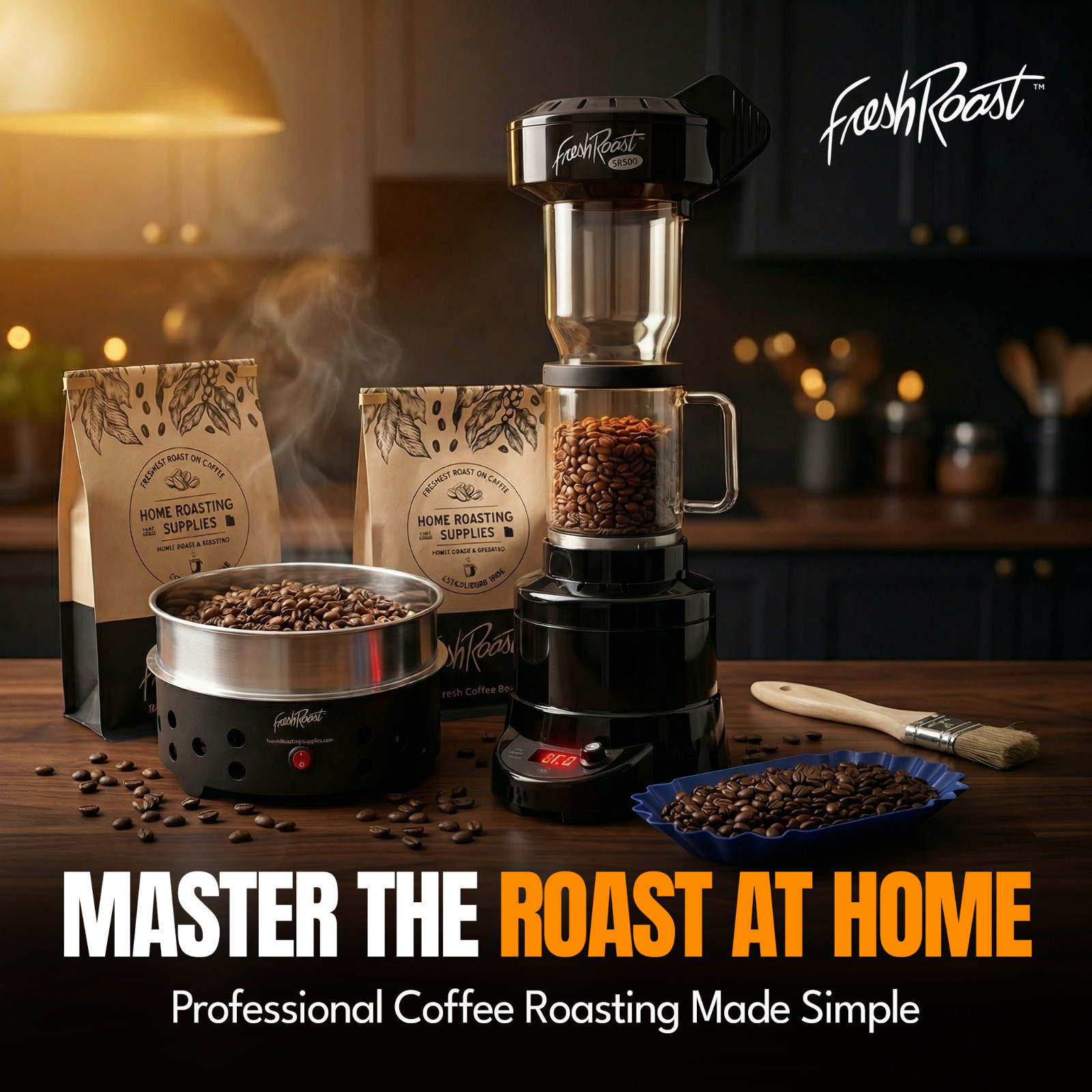 Fresh Roast SR800 Coffee Roaster Bundle w/ EXT Tube, Bean Cooler, and Bean Pack