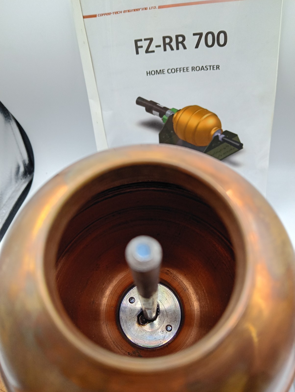 Mini Home Roaster Coffee-Tech FZ-RR 700 Motorized Copper, Original Box & Manual