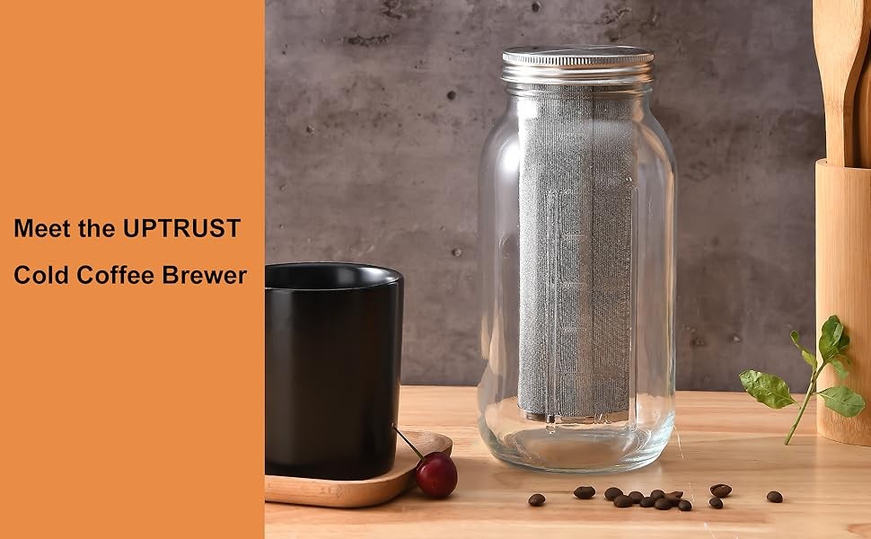 Cold Brew Coffee Maker for 2Quart/64ounce Wide Mouth Mason Jar-Iced