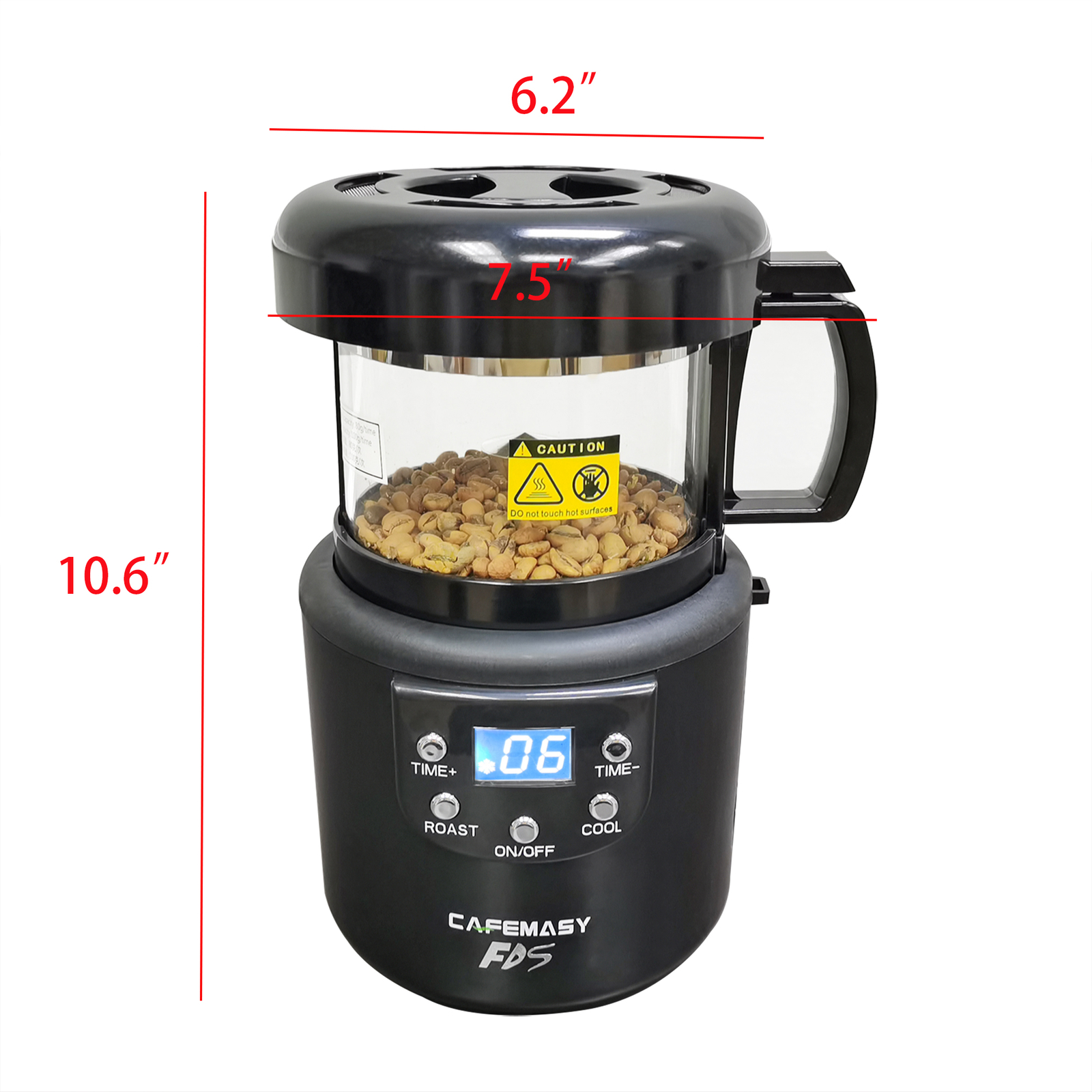 Automatic Coffee Bean Roaster 7.5 X 6 X 10.6″ 4.5 lbs, 3 Scoops 100 grams