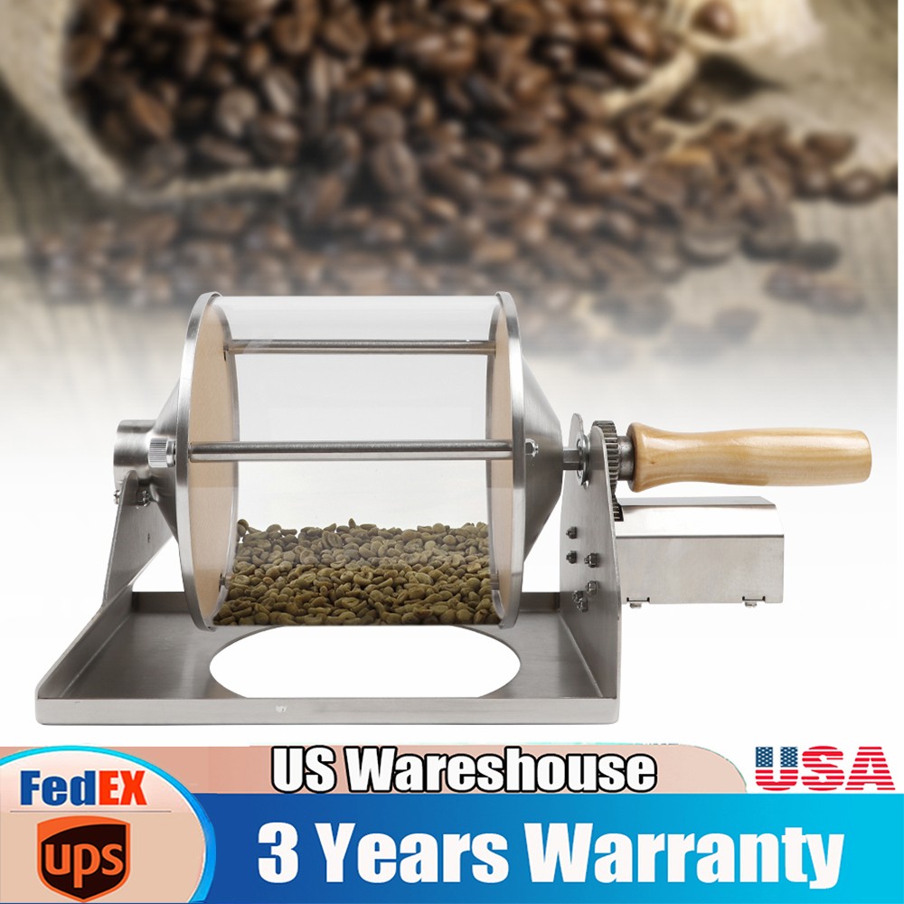KAKA-G400 Gas Burner Home Coffee Beans Roaster Roasting Machine w/ Wood Handle